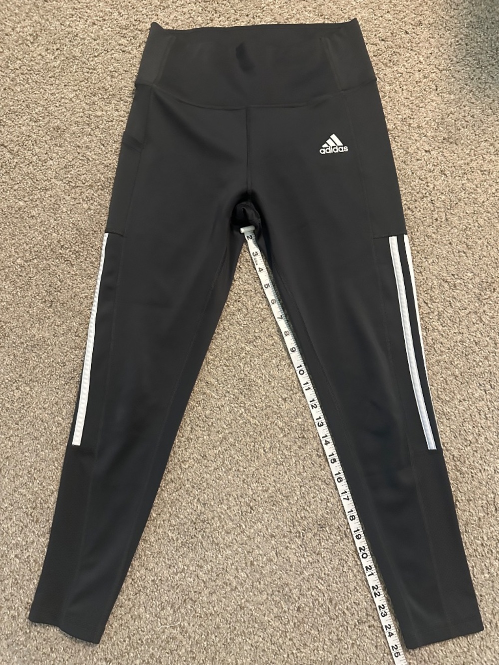 Womens Dark Gray Medium Adidas Running Pants - Picture 3 of 4